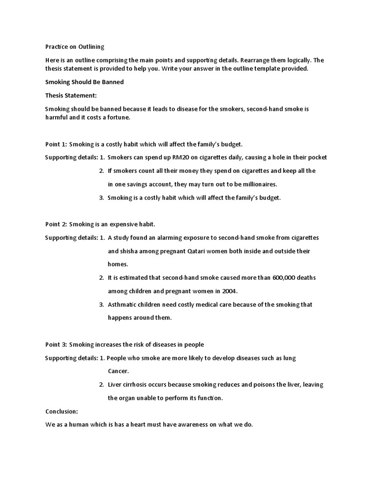 thesis statement for tobacco Reasons Smoking Should Be Banned | PDF | Tobacco Smoking