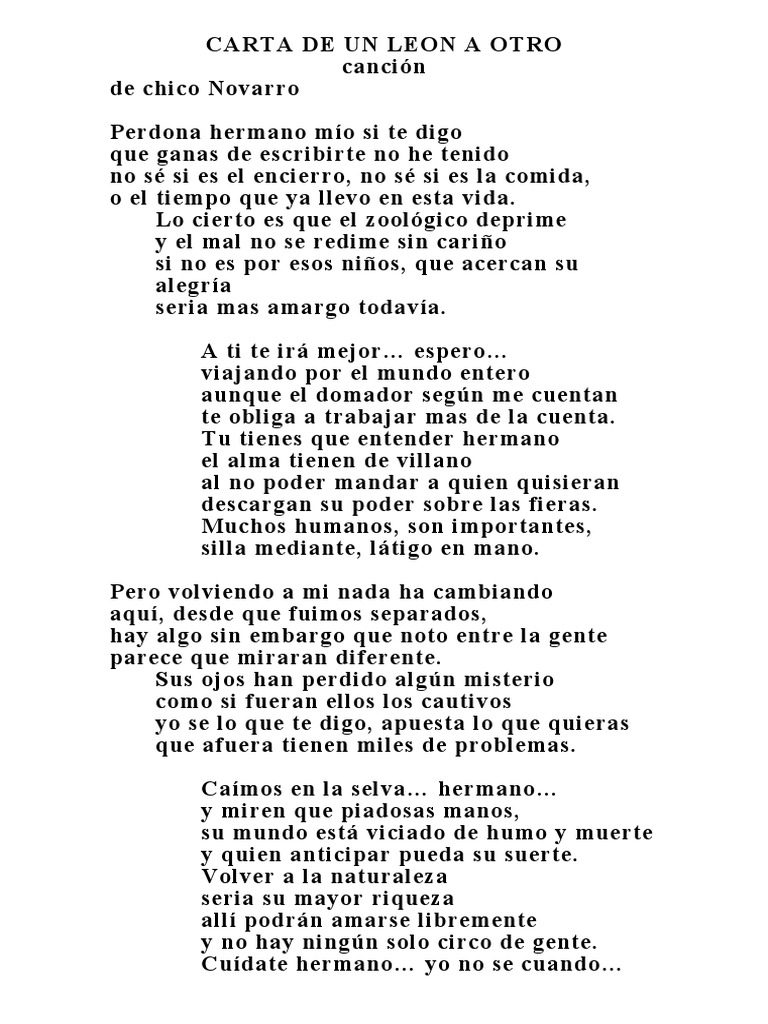 Carta de Un Leon A Otro PDF