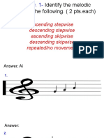 Ascending Stepwise Descending Stepwise Ascending Skipwise Descending Skipwise Repeated/no Movement