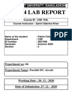 Cse104 Lab Report: Independent University, Bangladesh