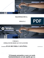 MATEMÁTICA. Semana 1, Soporte I