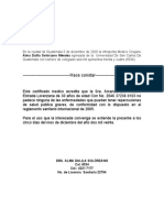 El Infrascrito Médico Cirujano Alma Dalila Solórzano Méndez Egresado de La Universidad de San Carlos de Guatemala Con Número de Colegiado 6534