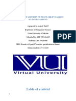 Table of Content: Topic: Impact of Liquidity On Profitability Banking Sector in Pakistan