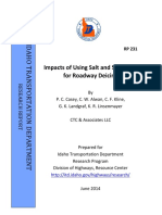 Impacts of Using Salt and Salt Brine For Roadway Deicing