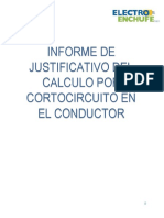 Informe Justificativo Del Calculo Por Cortocircuito PDF