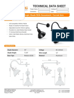 Technical Data Sheet: 10'' Adjustable Angle Shade With Gooseneck / Curved Arm