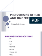 Prepositions of Time and Time Expressions: Cristina Ortiz Serrano