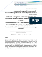 Eliminación de Compuestos Farmacéuticos Presentes en El Agua Residual Doméstica Mediante Un Tratamiento Primario Avanzado