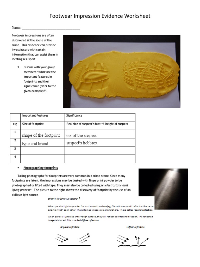 Kami Export Jaz'myne Daniels FootwearImpressionEvidenceWorksheet