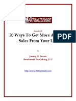 20 Ways To Get More Affiliate Sales From Your List: Jimmy D. Brown Benchmark Publishing, LLC