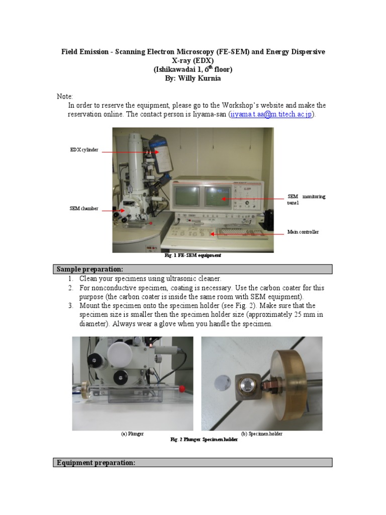 FE-SEM EDX Manual | PDF | Scanning Electron Microscope | Energy ...