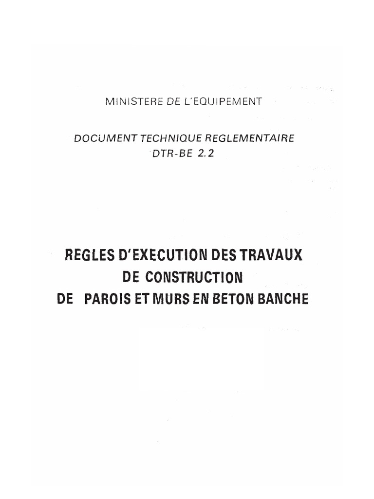 Règle D Exécution Des Travaux de Construction de Parois Et Murs en ...