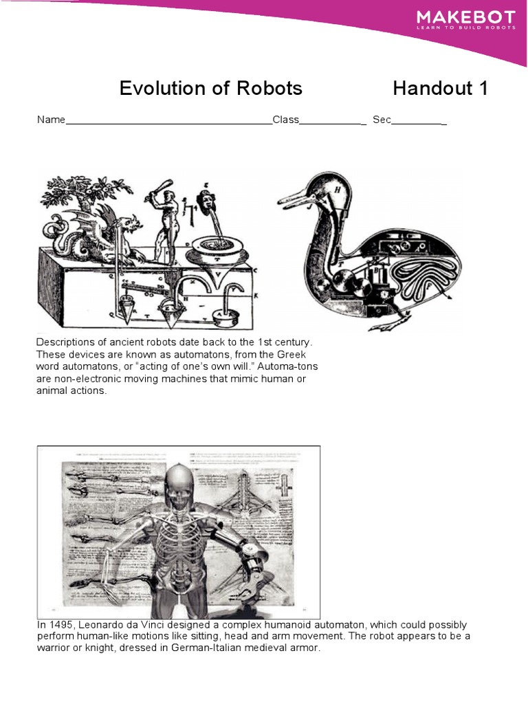Ho 1 Evolution Of Robots Pdf