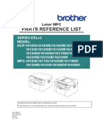 Parts Reference List: Laser MFC