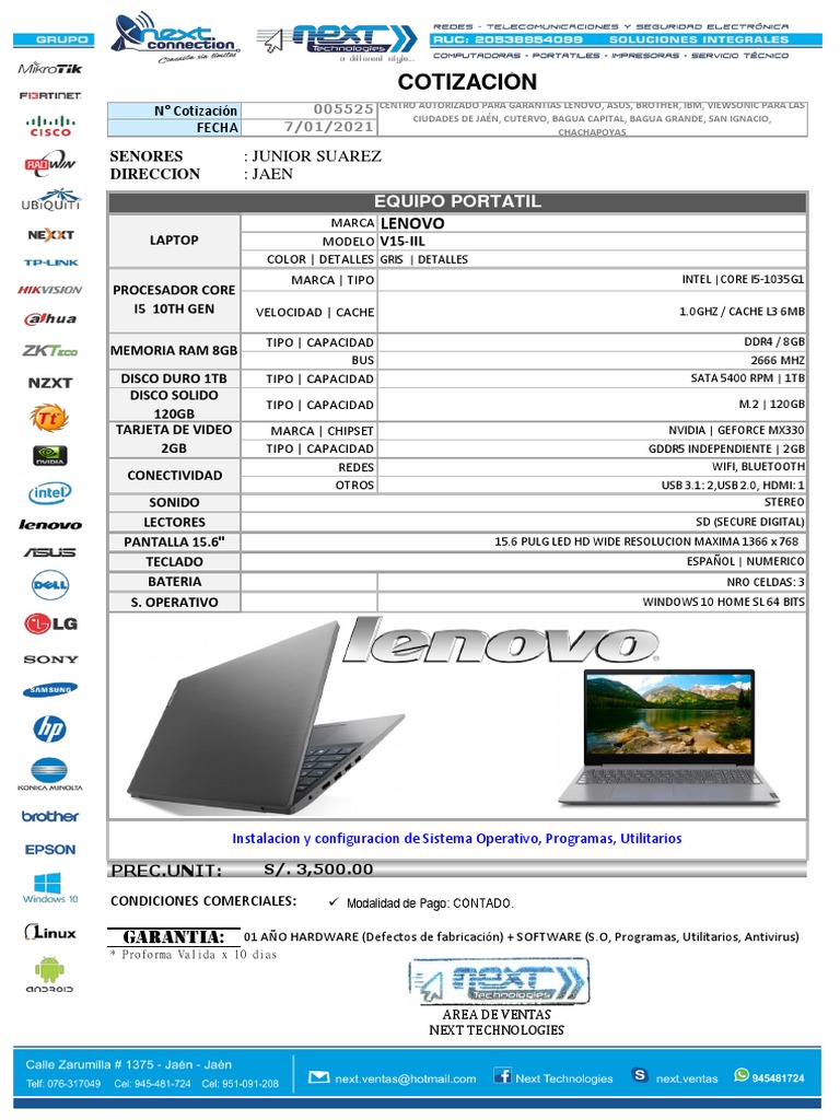 Laptop Lenovo Core I5 | PDF | USB | Arquitectura de Computadores