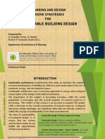 Sustainable Building Design: Planning and Design Passive Strategies FOR