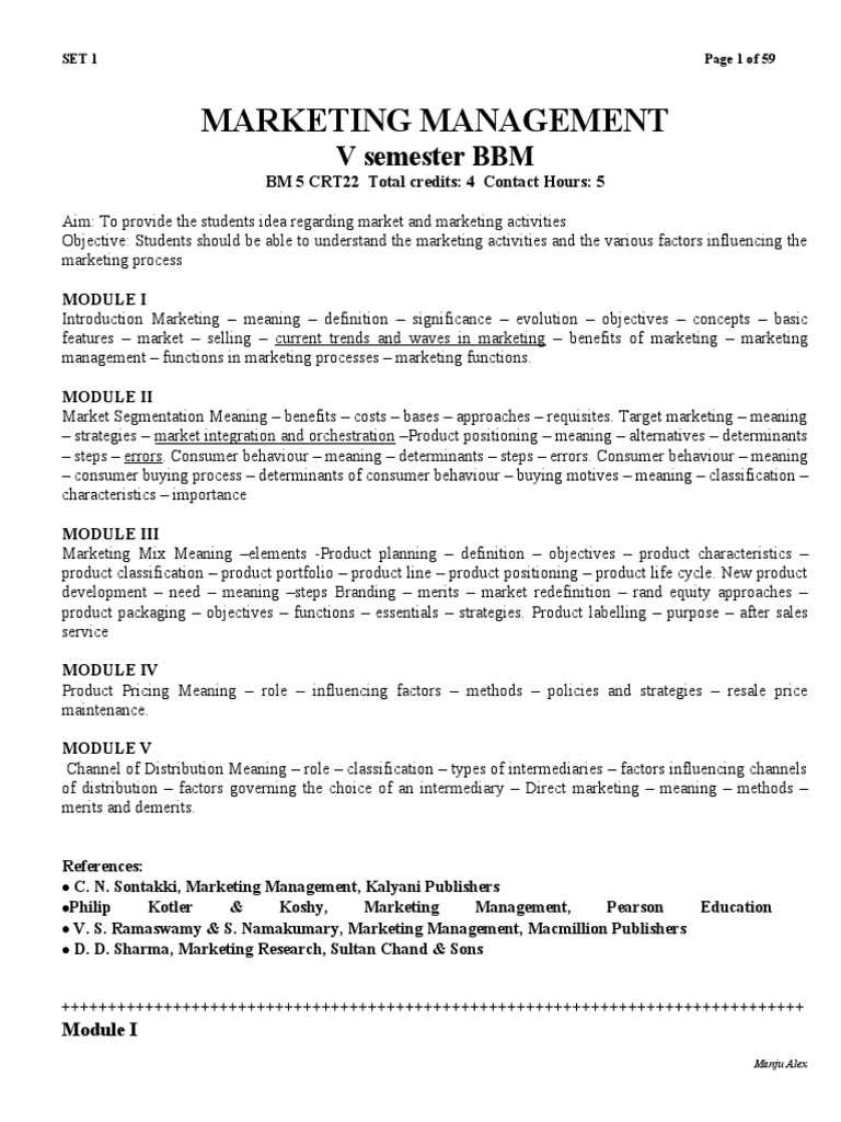 Marketing Management Overview and Concepts | PDF | Market Segmentation ...