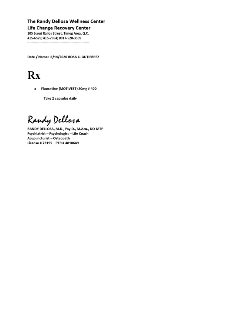 The Randy Dellosa Wellness Center Life Change Recovery Center PDF