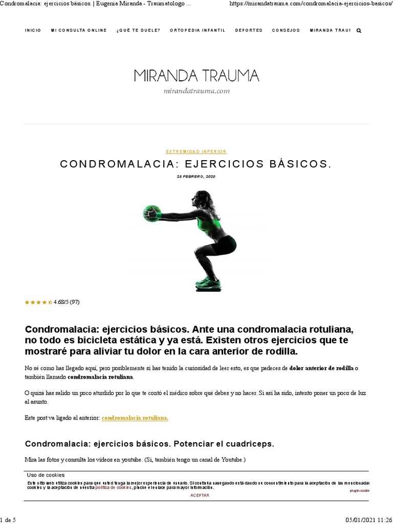 Ejercicios para La Condromalacia Rotuliana en Casa 2 | PDF | Cookie HTTP | Rodilla