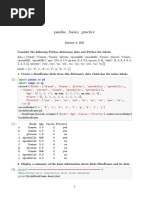 Pandas - Basics - Practice: Consider The Following Python Dictionary Data and Python List Labels