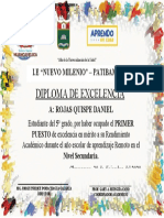 Diploma de Excelencia: I.E "Nuevo Milenio" - Patibamba