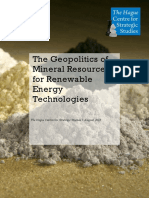 The Geopolitics of Mineral Resources For Renewable Energy Technologies