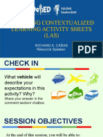 Preparing Contextualized Learning Activity Sheets (LAS) : Richard A. Cañas Resource Speaker