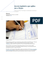 Oficializan decreto legislativo que agiliza financiamiento a Mypes