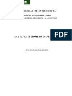 Las Citas de Homero en Plutarco