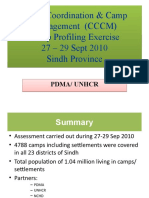 Camp Coordination & Camp Management (CCCM) Camp Profiling Exercise 27 - 29 Sept 2010 Sindh Province