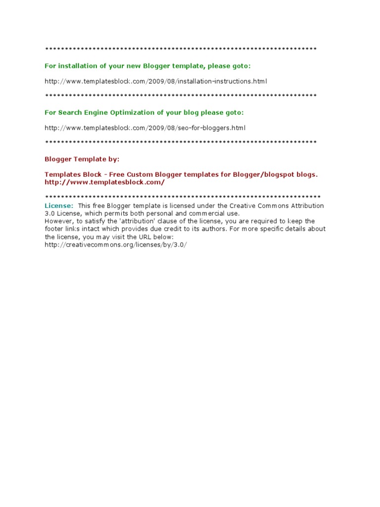 Free Blogger Template Guide | PDF | Technology & Engineering