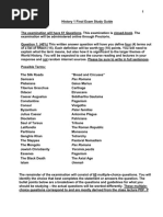 History 1 Final Exam Study Guide