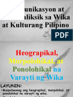 Heograpikal, Morpolohikal, at Ponolohikal Na Varayti NG Wika