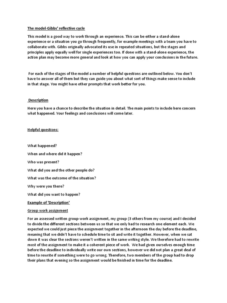 Example of Gibbs | PDF | Feeling | Psychology
