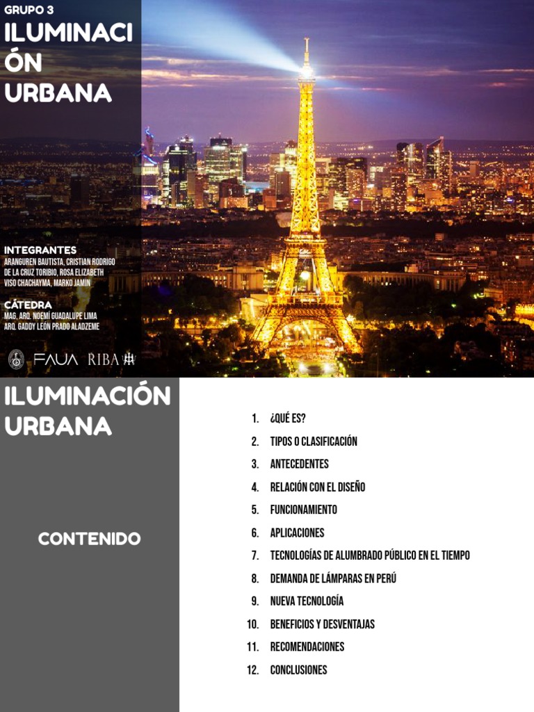 G3 - Iluminación Urbana PDF | PDF | Luz de la calle | Encendiendo