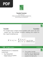 Transfer Function: de La Salle Lipa College of Information Technology and Engineering Electrical Engineering Department