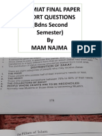 Islamiat Final Paper Short Questions (Bdns Second Semester) by Mam Najma