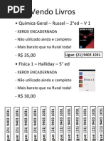 Vendo Livros - Halliday e Russel