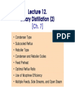 Binary Distillation Lecture Reflux Ratios Feeds Side Streams