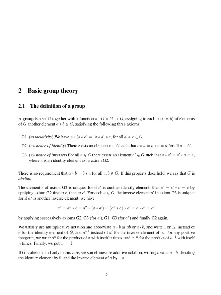 Basic Group Theory (Week 5) PDF | PDF | Group (Mathematics) | Index Of ...