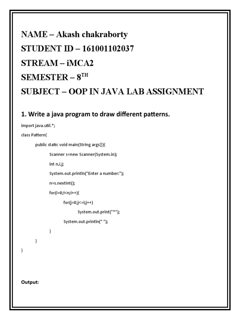 java lab assignment