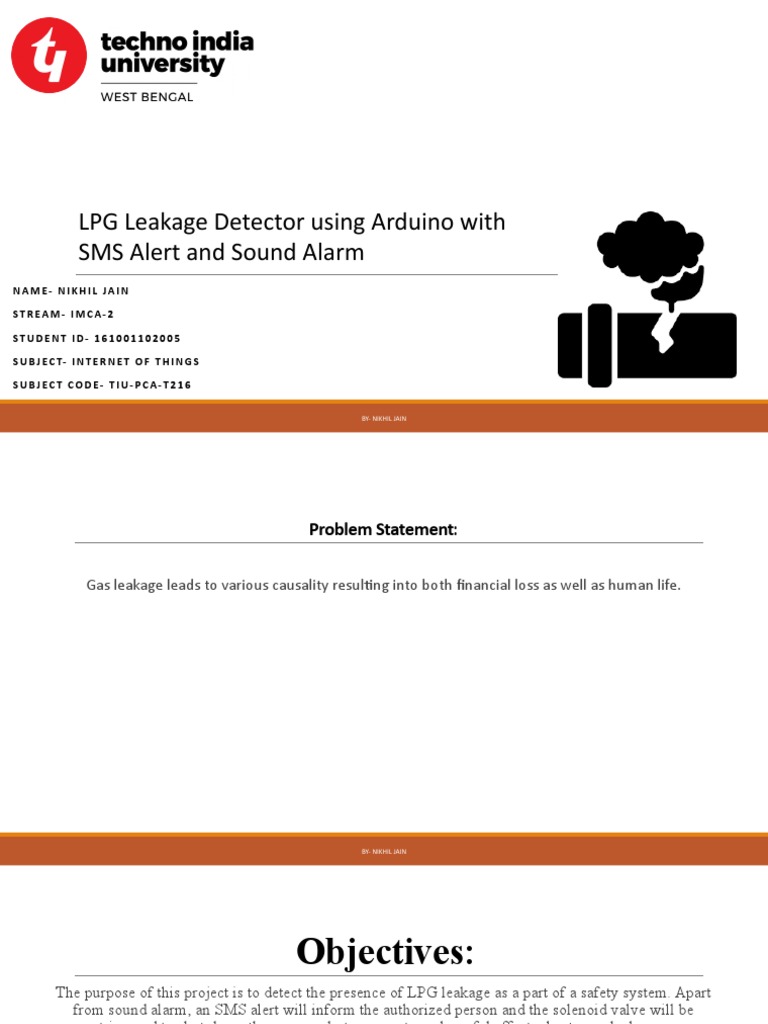 LPG Leakage Detector Using Arduino With SMS Alert and Sound Alarm PDF
