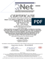 Quality Management System ISO 9001:2015 22.07.2022 