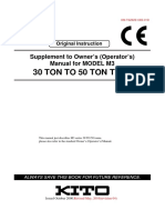 30 Ton To 50 Ton Type: Supplement To Owner's (Operator's) Manual For MODEL M3