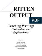Written Output: Teaching Writing