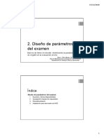 2. Diseño de los parámetros del examen