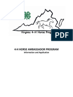 4-H Horse Ambassador Program: Information and Application