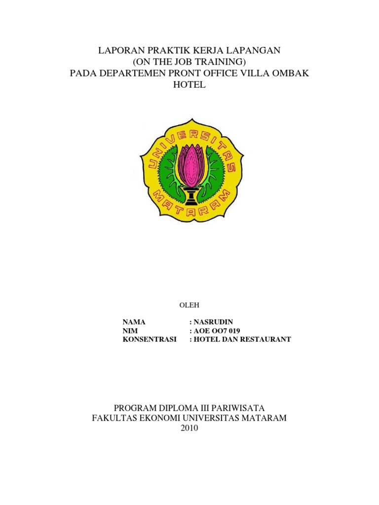 Contoh Laporan Pkl Smk Perhotelan