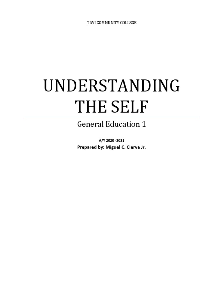 Module Understanding The Self | PDF | Philosophy Of Self | Self