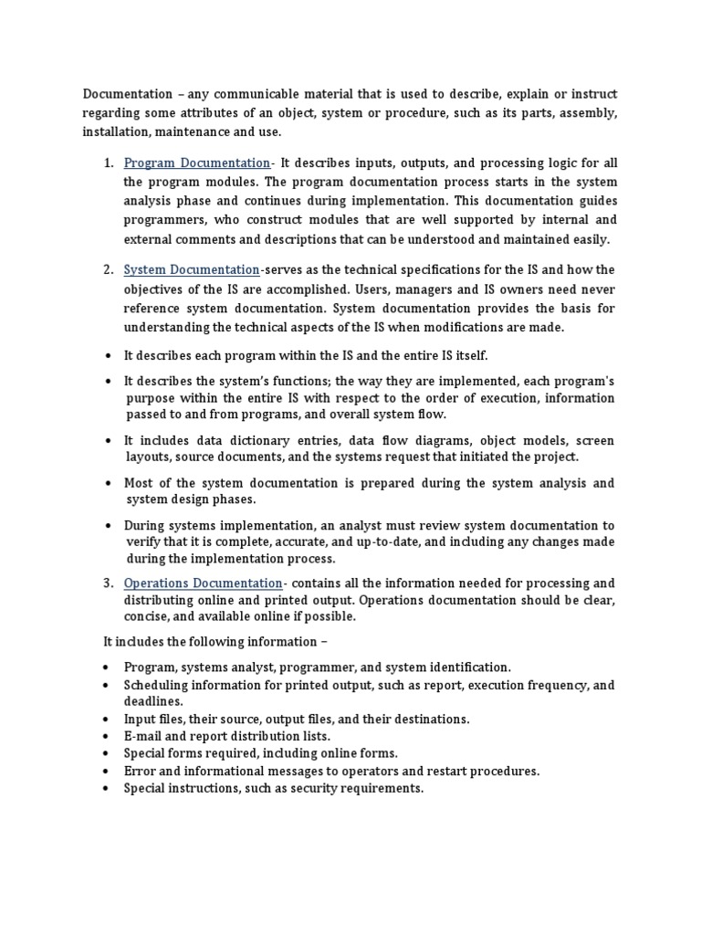 Program Documentation | PDF | Documentation | Computer Program